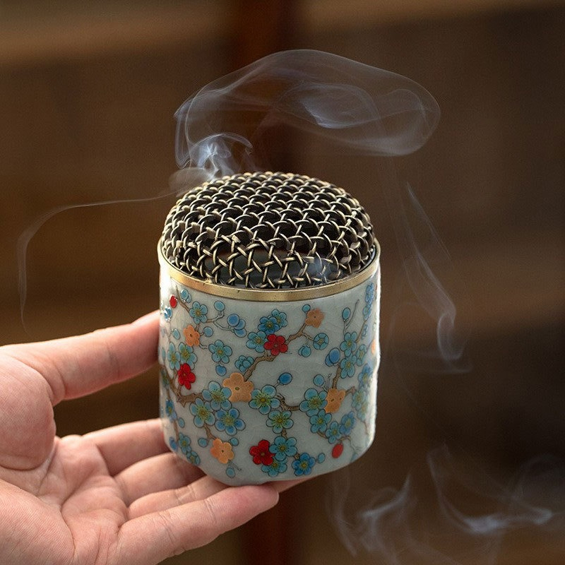 Home Fragrance Candles - Retro Ru Kiln Ceramic Incense Burner
