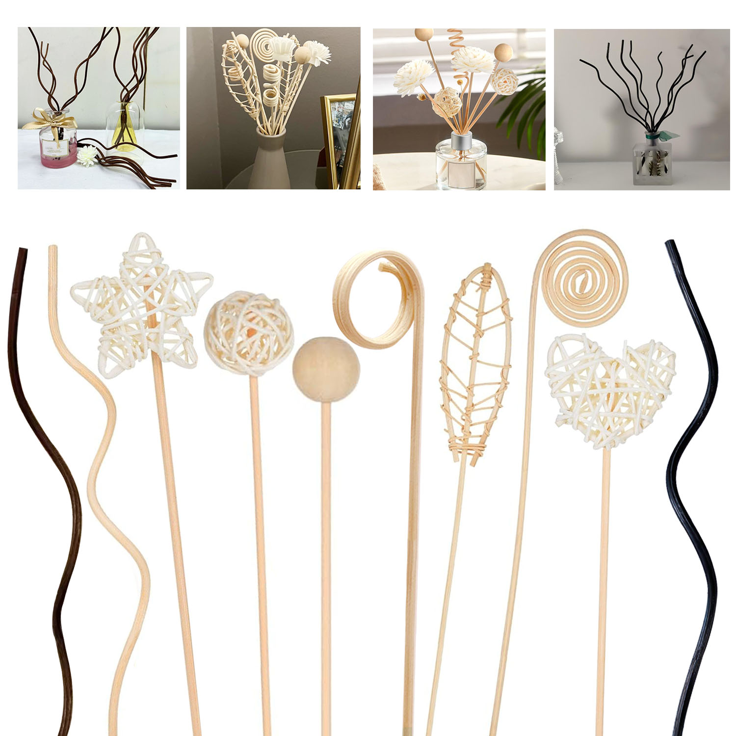 5/15Pcs Long Wavy Rattan Reed  - Home Fragrance Reed Diffuser Refill ulasan dan harga