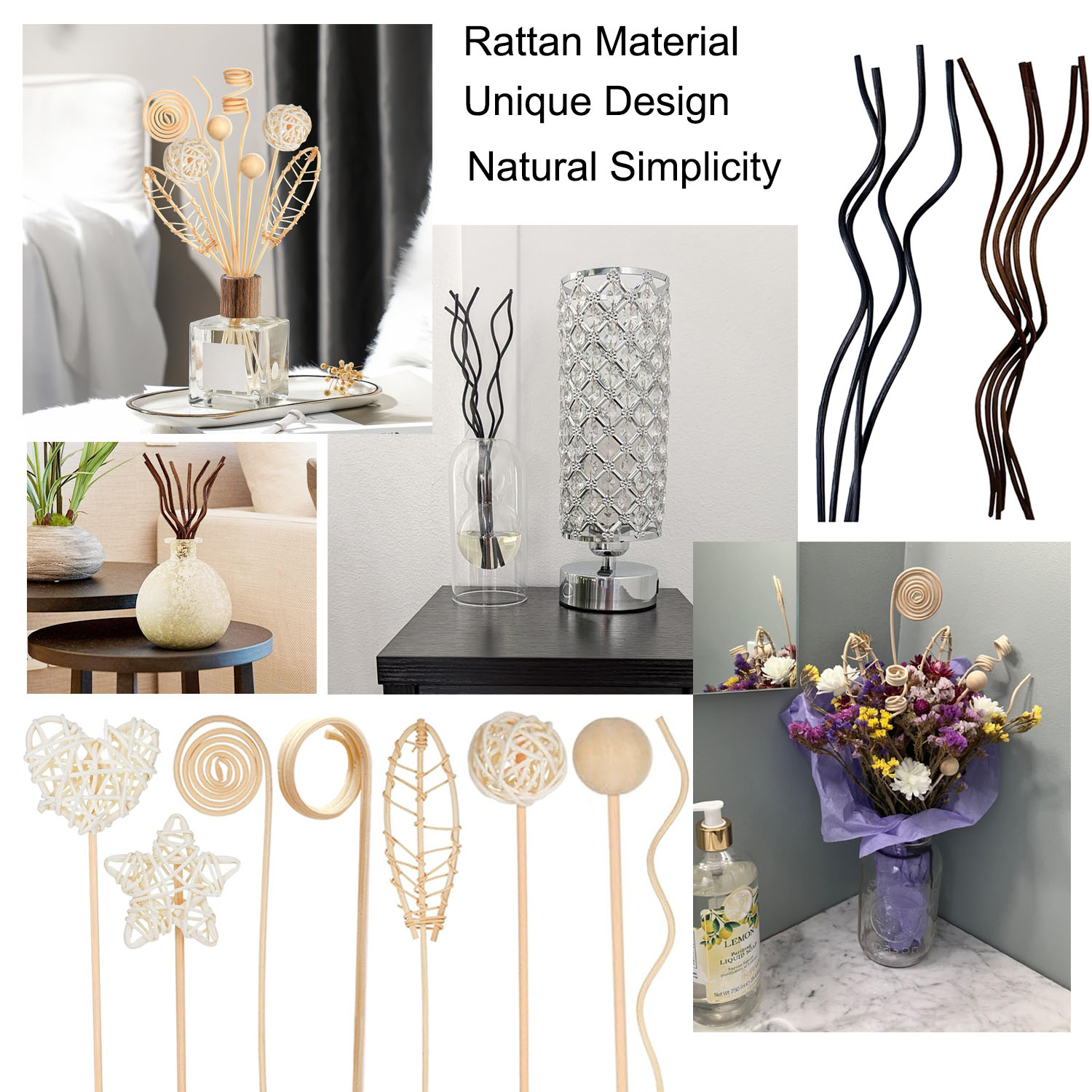 5/15Pcs Long Wavy Rattan Reed  - Home Fragrance Reed Diffuser Refill ulasan dan harga