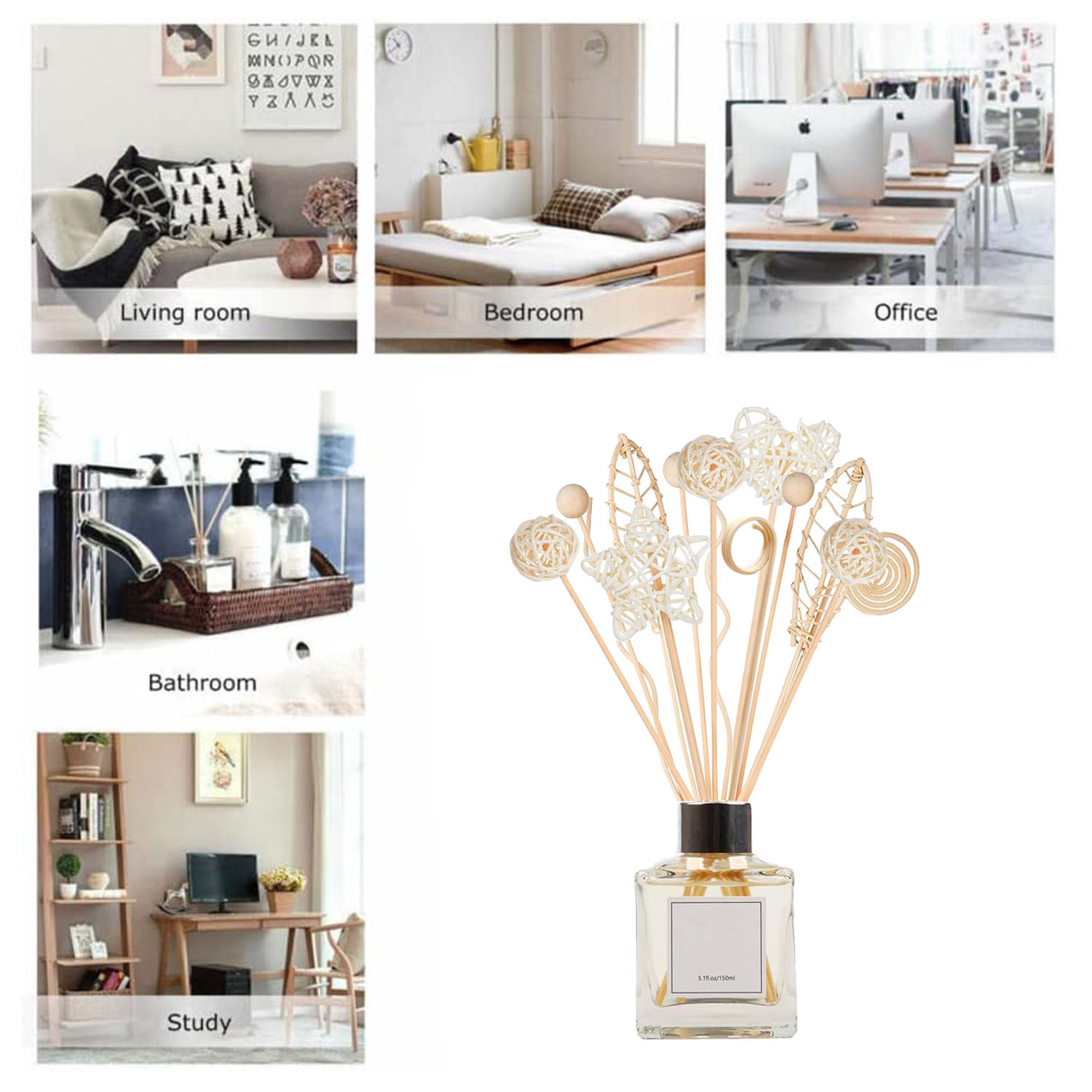 5/15Pcs Long Wavy Rattan Reed  - Home Fragrance Reed Diffuser Refill ulasan dan harga