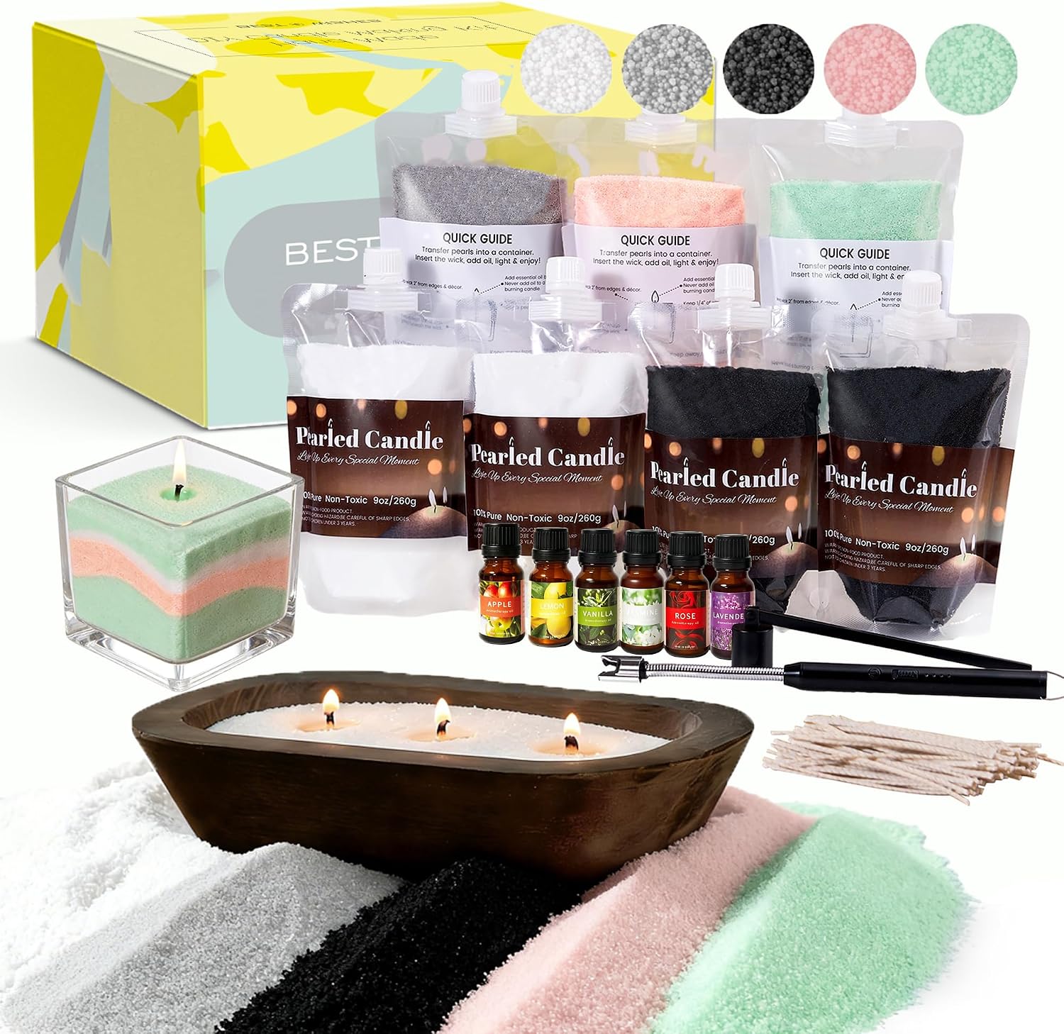 64 Oz Pearled Candle Sand with - Home Fragrance Candles ulasan dan harga