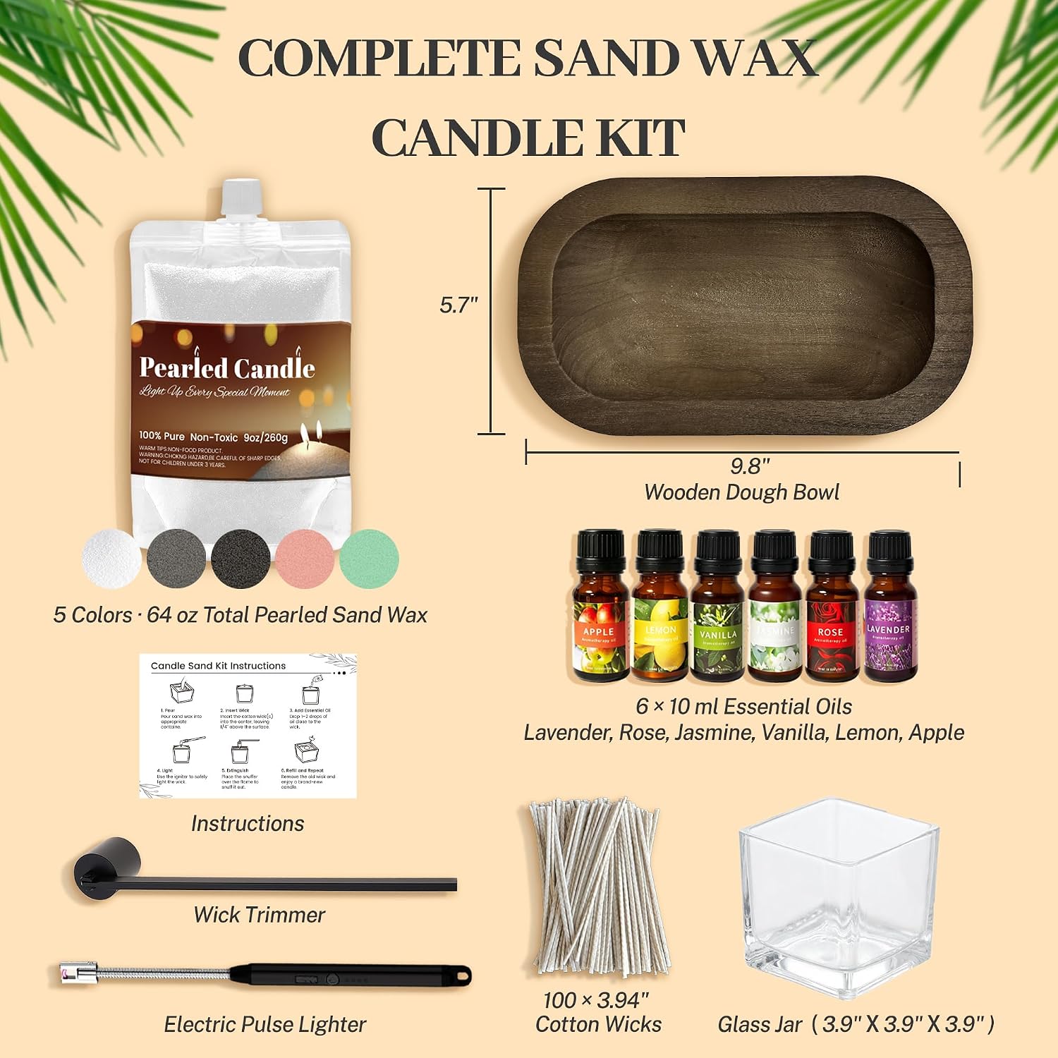 64 Oz Pearled Candle Sand with - Home Fragrance Candles ulasan dan harga