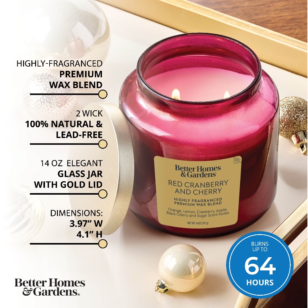 Red Glass Jar Candle with Gold - Home Fragrance Candles ulasan dan harga